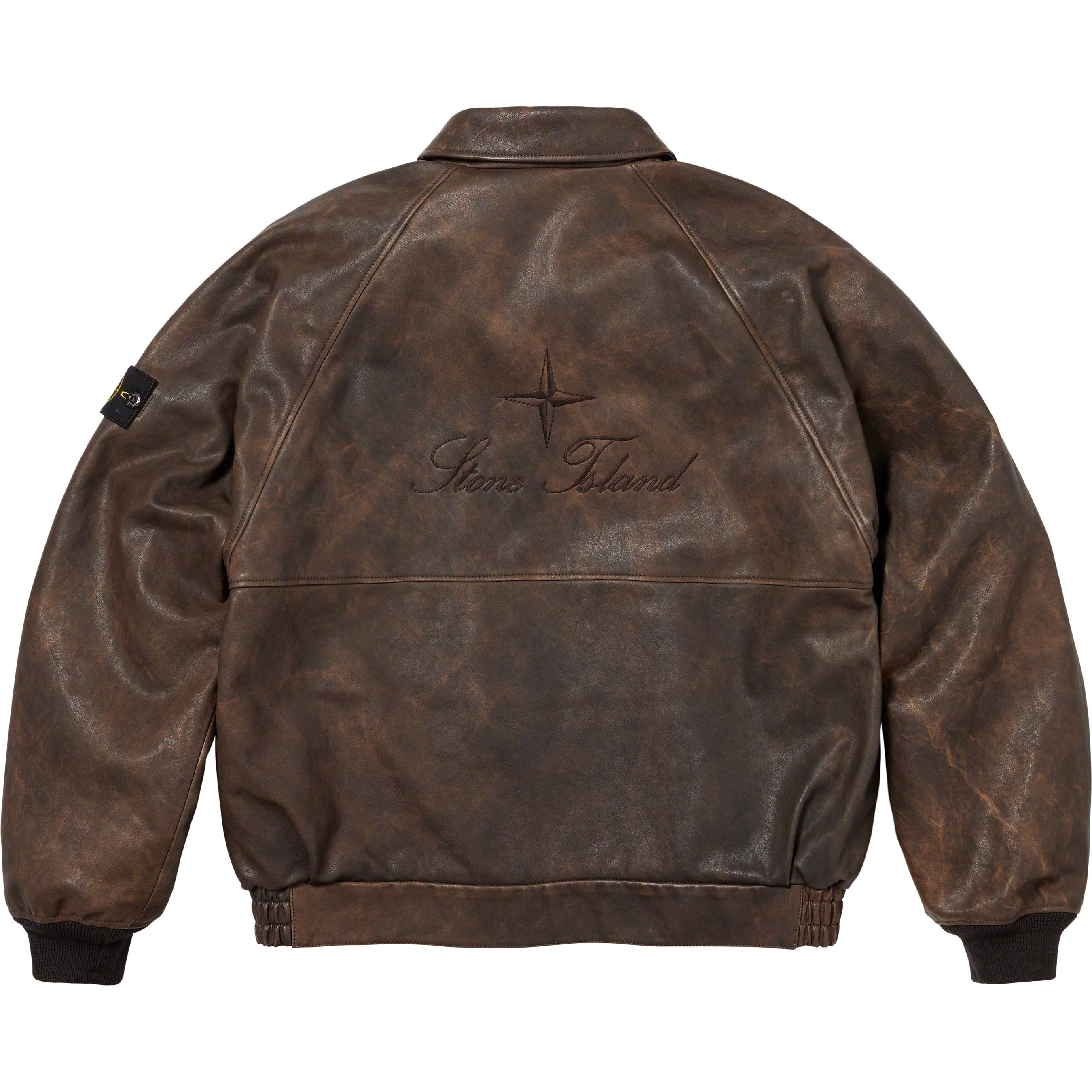 Supreme®/Stone Island® Leather Bomber Jacket view 5